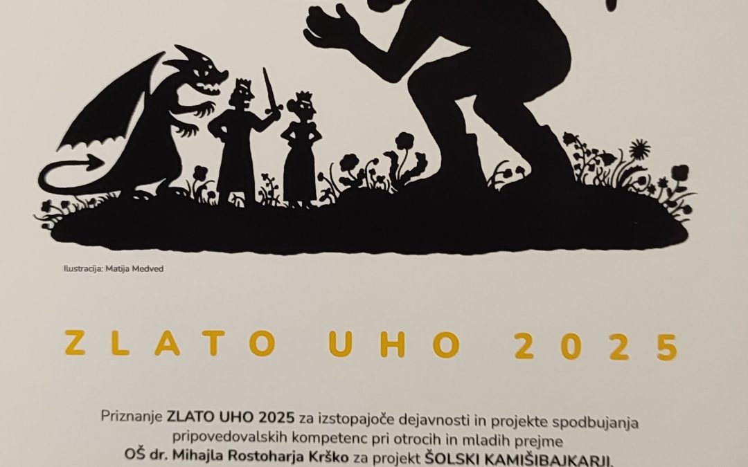Priznanje ZLATO UHO 2025 za šolske kamišibajkarje